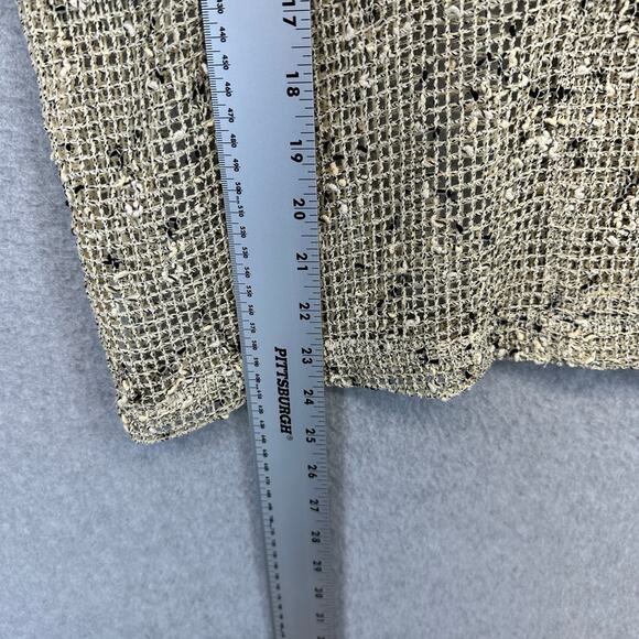 Draper's & Damon's Sweater Womens Size PL Cream Black Crochet Cardigan 2-Button - Picture 14 of 16